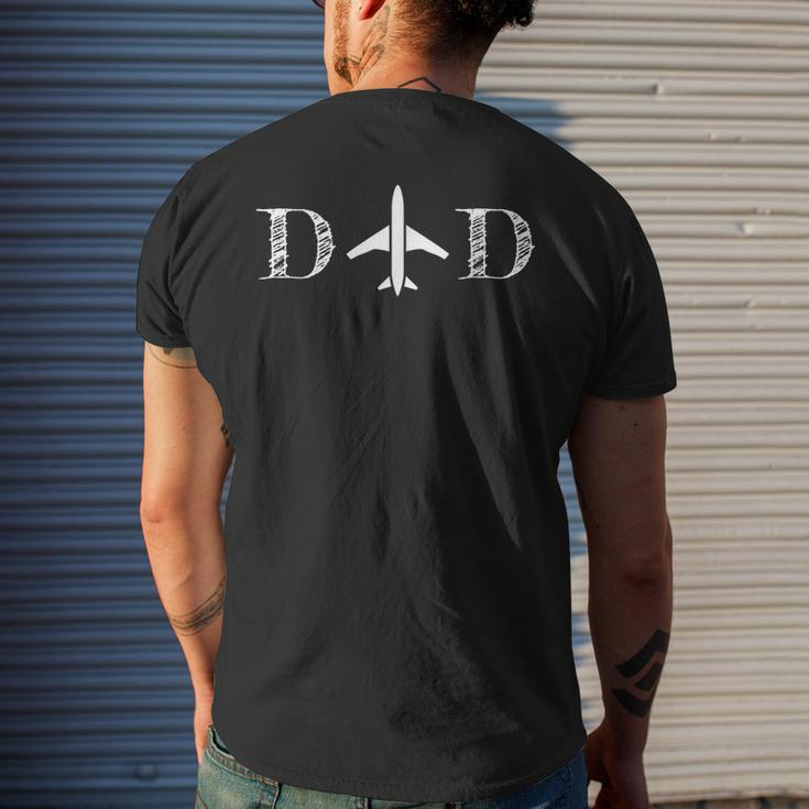 Vintage Plane Pilot Dad For Fathers Day Husband Men's T-shirt Back Print Gifts for Him