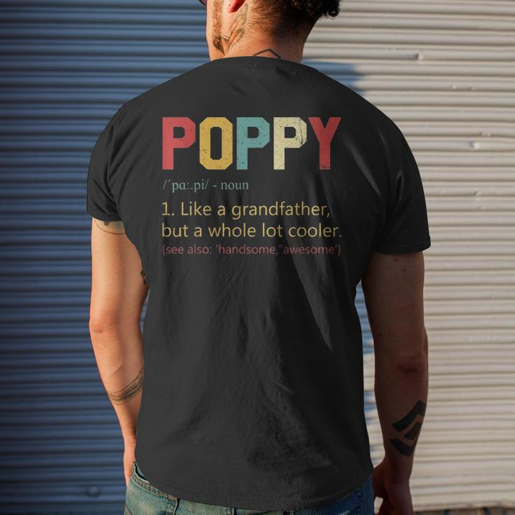 Mens Vintage Poppy DefinitionFathers Day For Dad Men's T-shirt Back Print Gifts for Him