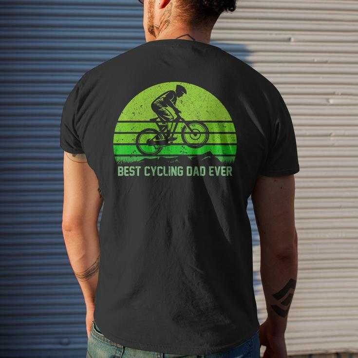 Mens Vintage Retro Best Cycling Dad Ever Mountain Biking Men's T-shirt Back Print Gifts for Him
