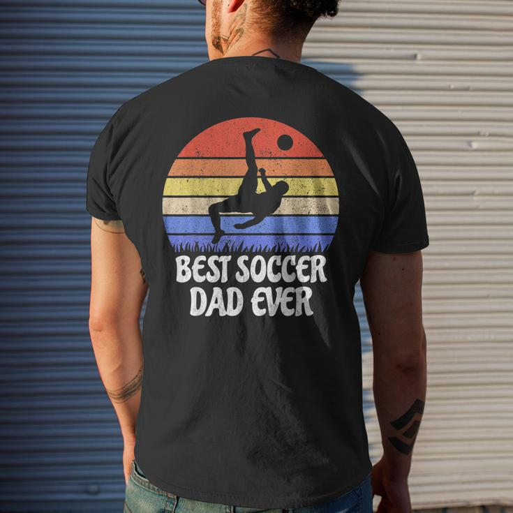 Vintage Retro Best Soccer Dad Ever Footballer Father Men's Back Print T-shirt Gifts for Him