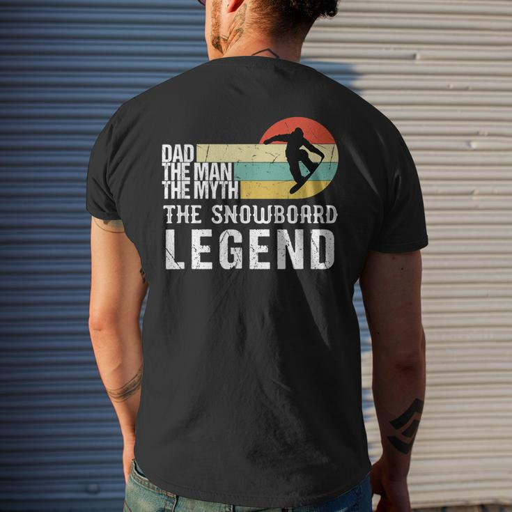 Mens Vintage Snowboard Dad The Man The Myth Snowboard Men's T-shirt Back Print Gifts for Him
