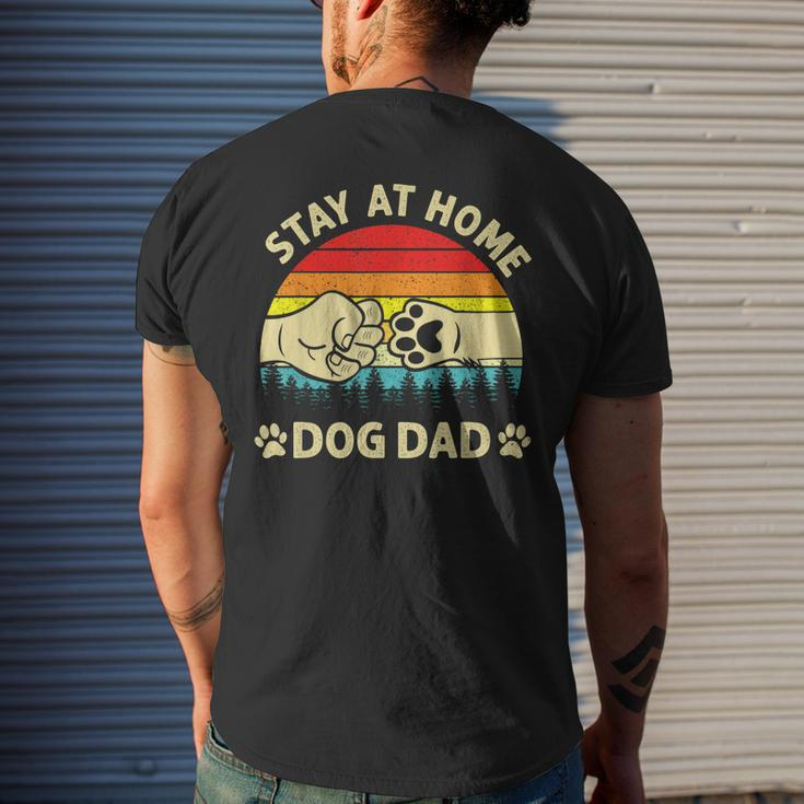 Vintage Stay At Home Dog Dad Retro Dog Lovers Fathers Day Men's T-shirt Back Print Gifts for Him