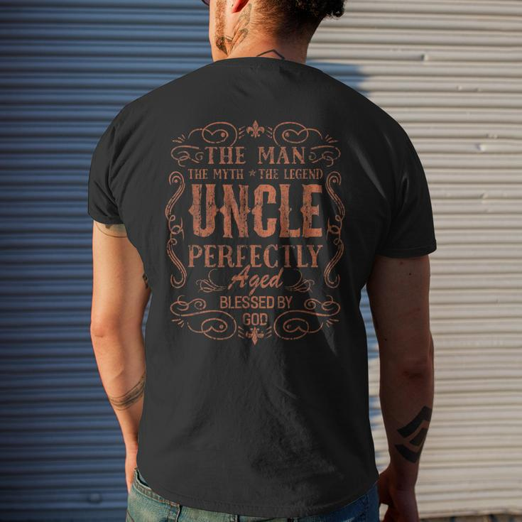 Vintage Uncle The Man Myth Fathers Day Gift For Men Mens Back Print T-shirt Gifts for Him