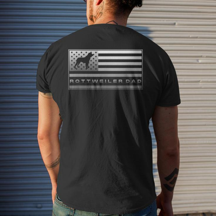 Vintage Usa Flag Proud Rottweiler Dad Rottie Silhouette Men's T-shirt Back Print Gifts for Him
