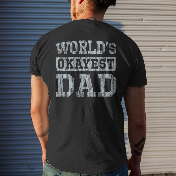 Vintage Worlds Okayest Dad Men's T-shirt Back Print Gifts for Him