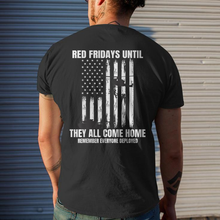 Wear Red On Fridays Military Remember Everyone Deployed Flag Men's Back Print T-shirt Gifts for Him