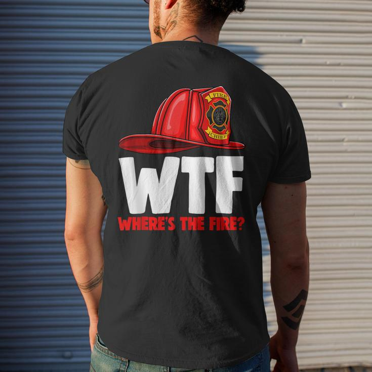 Wheres The Fire Chief Fire Fighters Love Men's T-shirt Back Print Gifts for Him