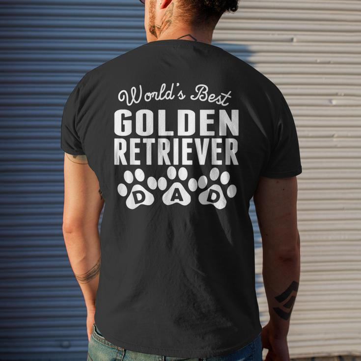 Worlds Best Golden Retriever Dad Men's Back Print T-shirt Gifts for Him