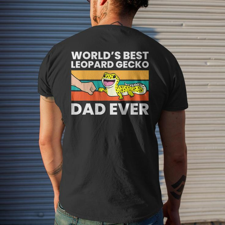 Worlds Best Leopard Gecko Dad Ever Men's Back Print T-shirt Gifts for Him