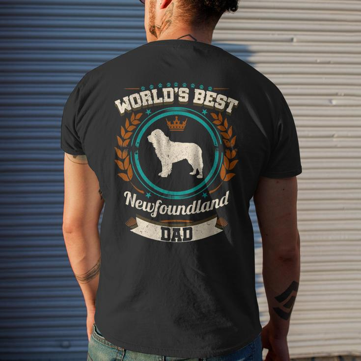 Worlds Best Newfoundland Dad Dog Owner Men's Back Print T-shirt Gifts for Him
