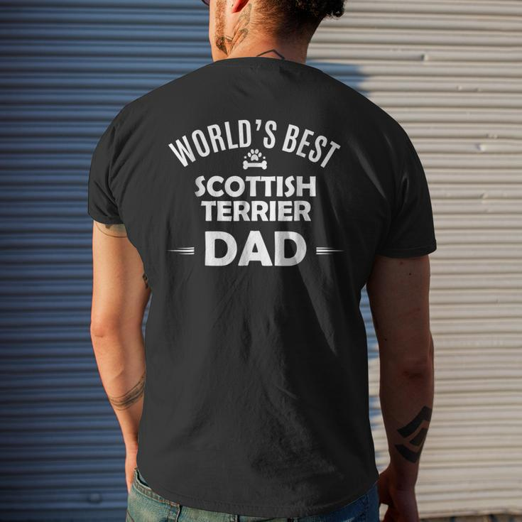 Worlds Best Scottish Terrier DadScottie Dog Men's Back Print T-shirt Gifts for Him