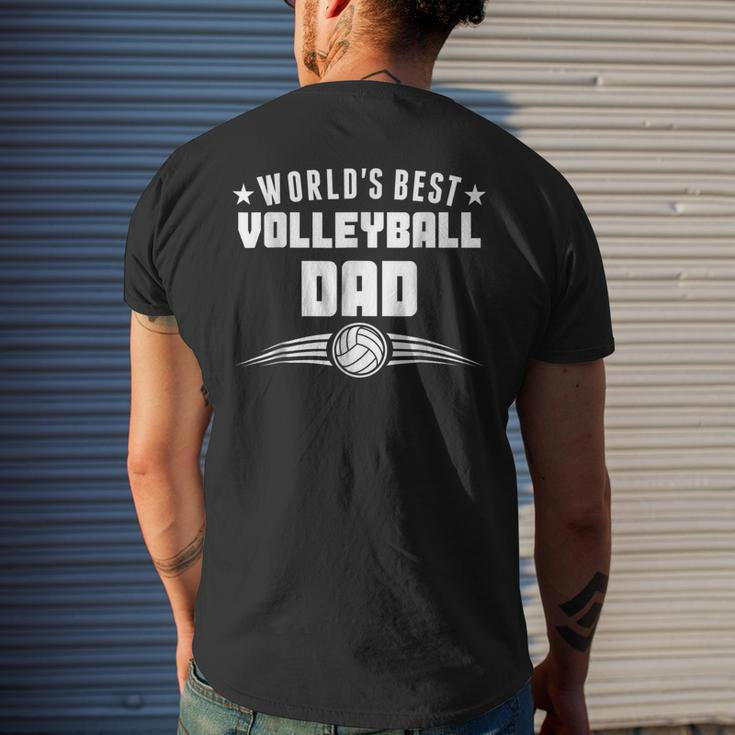 Worlds Best Volleyball Dad Sports Parent Men's Back Print T-shirt Gifts for Him
