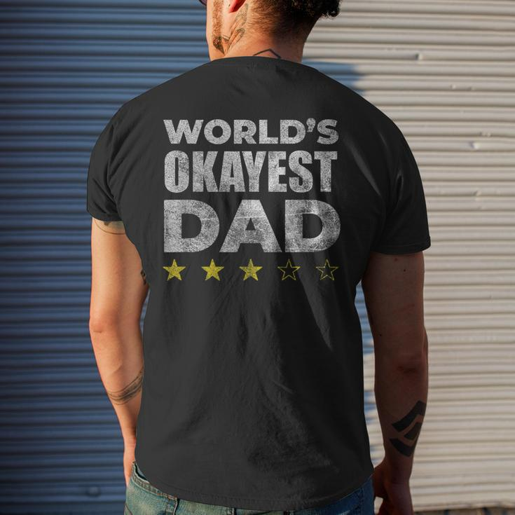 Worlds Okayest Dad - Vintage Style Men's T-shirt Back Print Gifts for Him