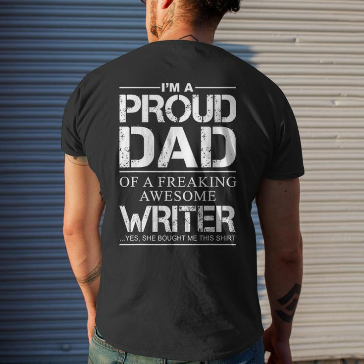 Writers Dad Proud Daddy Of Writer Fathers Day Men's T-shirt Back Print Gifts for Him