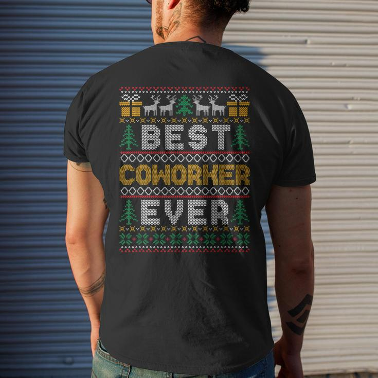 Xmas Matching Best Coworker Ever Ugly Christmas Sweater Mens Back Print T-shirt Gifts for Him