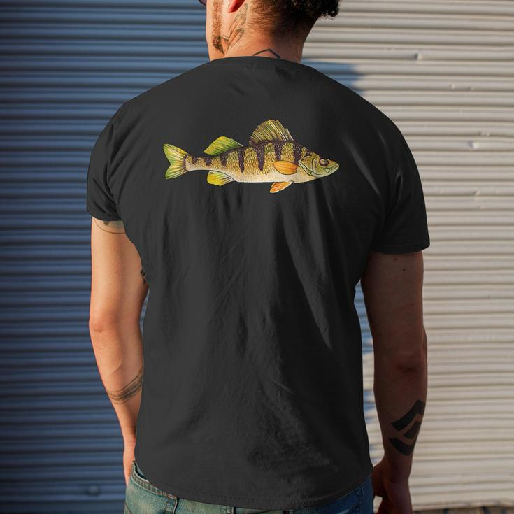 Yellow Perch Fishing Freshwater Fish Angler Men's Back Print T-shirt
