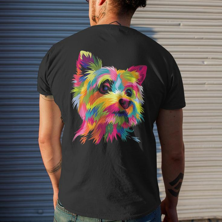 Yorkshire Terrier Yorkie Pop Art Popart Dog Men's T-shirt Back Print Gifts for Him