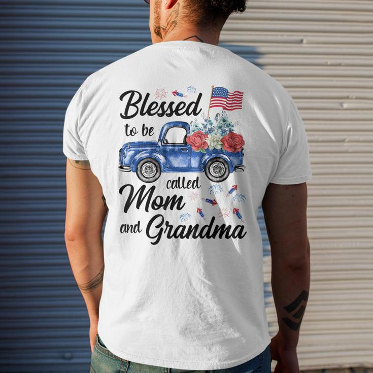 4Th July American Flag Patriotic Blessed Mom Grandma For Women Men's Back Print T-shirt Gifts for Him