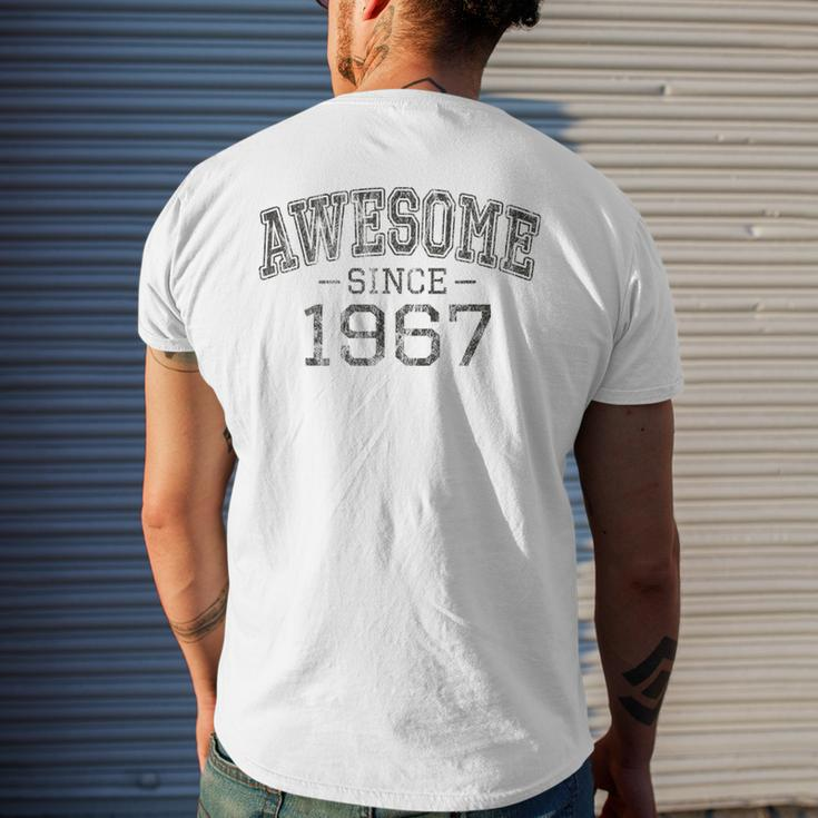 Awesome Since 1967 Vintage Style Born In 1967 Birthday Men's T-shirt Back Print Gifts for Him