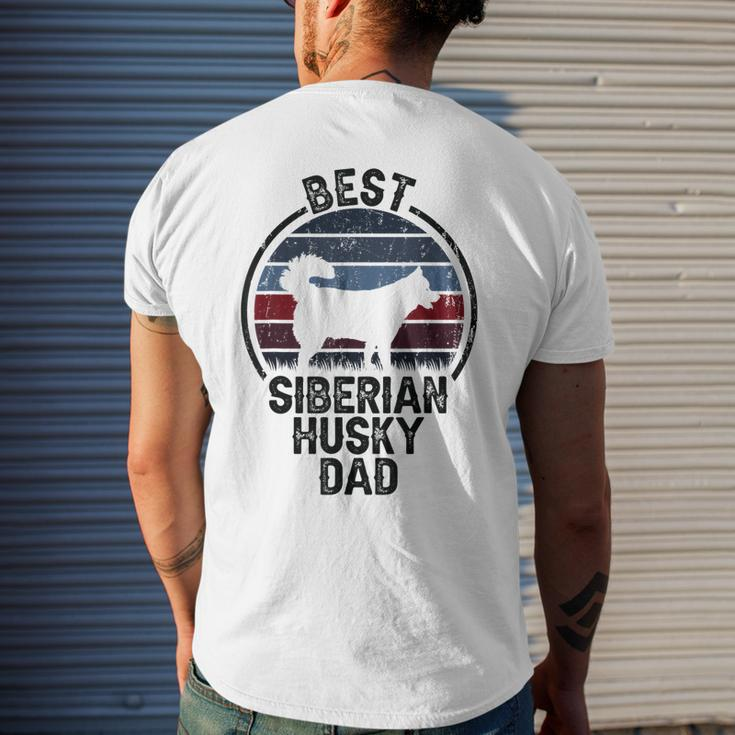 Best Dog Father Dad - Vintage Siberian Husky Men's T-shirt Back Print Gifts for Him