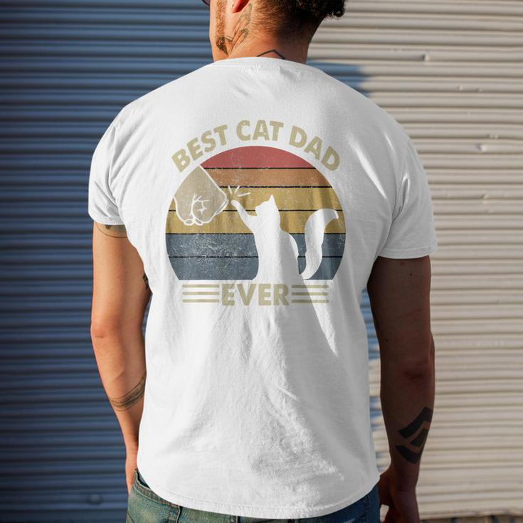 Black Cat Dad Best Cat Dad Ever Kitten Lover Gift Vintage Mens Back Print T-shirt Gifts for Him
