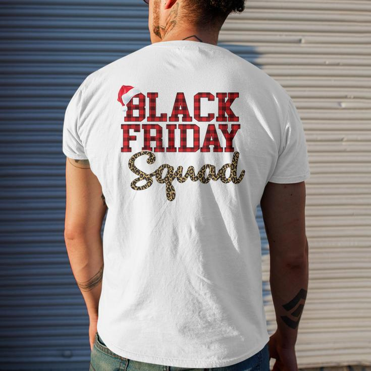 Black Friday Squad Buffalo Plaid Leopard Printed Men's Back Print T-shirt Gifts for Him