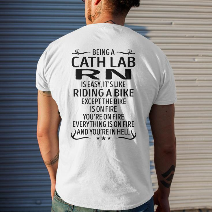Being A Cath Lab Rn Like Riding A Bike Men's T-shirt Back Print Gifts for Him
