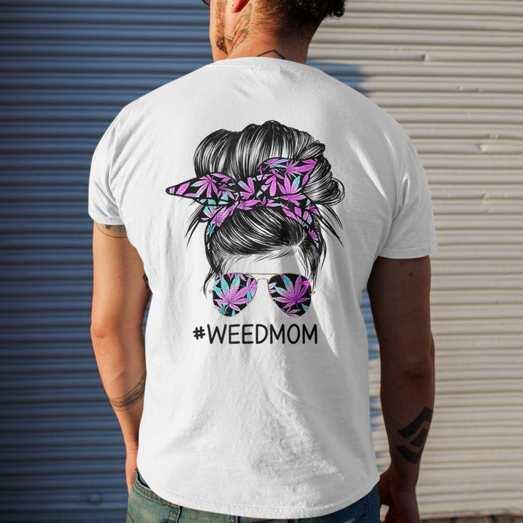 Classy Mom Life With Leopard Mom Marijuana Weed Lover Men's Back Print T-shirt Gifts for Him