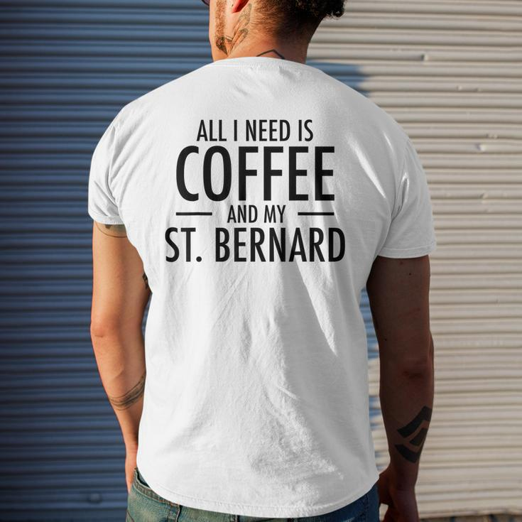 Cute Coffee St Dog Bernard For Saint Bernard Mom Dad Men's Back Print T-shirt Gifts for Him