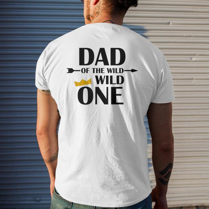Dad Of The Wild One | Cute Fatherhood Gift Mens Back Print T-shirt Gifts for Him