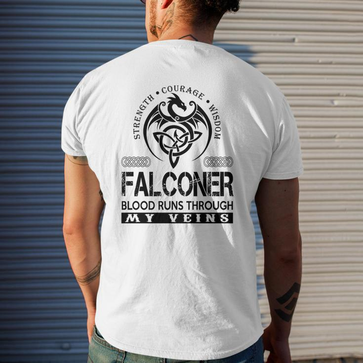 Falconer Blood Runs Through My Veins Men's T-shirt Back Print Gifts for Him