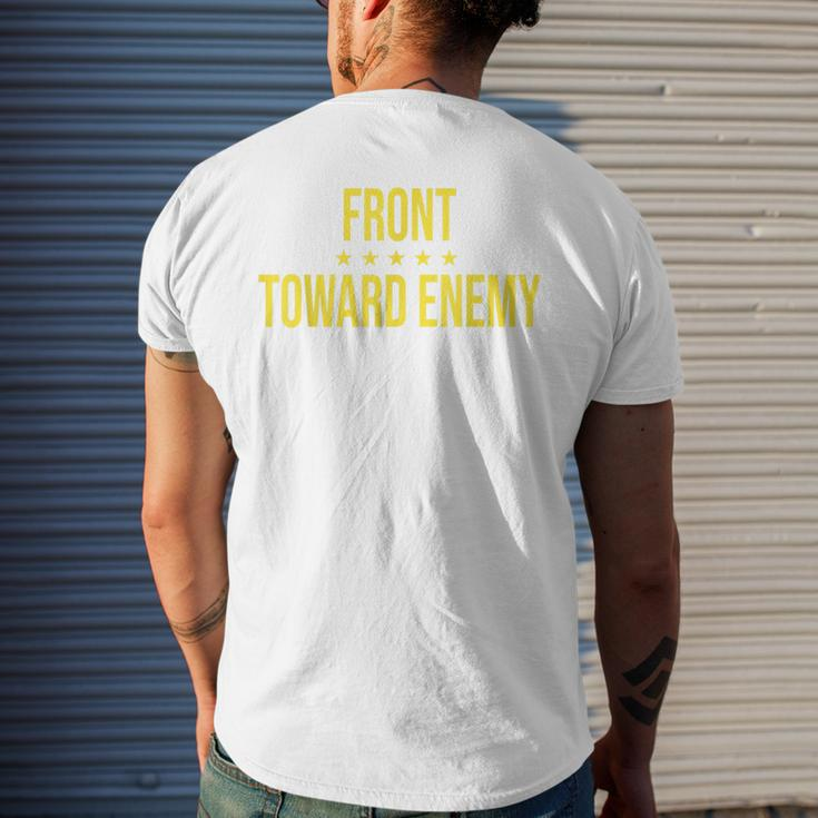 Front Towards Enemy Military Men Women Mens Back Print T-shirt Gifts for Him
