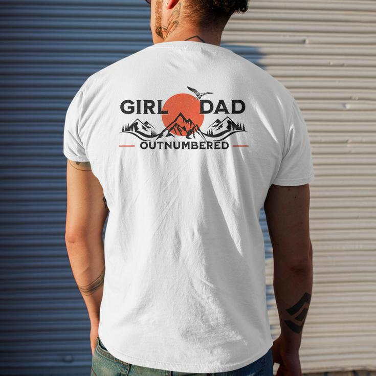 Girl Dad Outnumbered Fathers Day From Wife Daughter Gift For Mens Mens Back Print T-shirt Gifts for Him