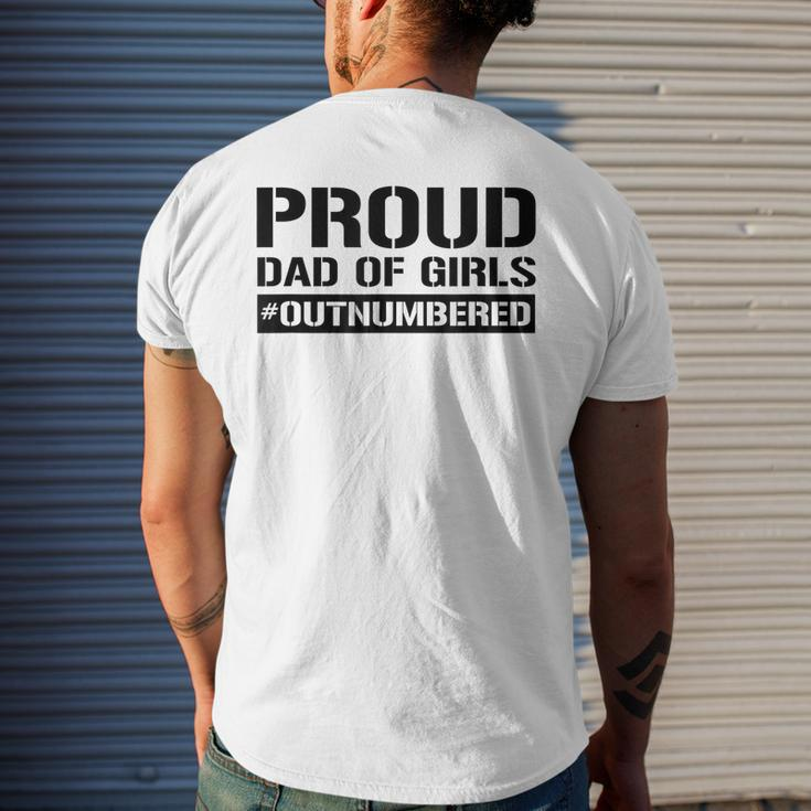 Girl Dad Proud Dad Of Girls Fathers Day Gift Mens Back Print T-shirt Gifts for Him