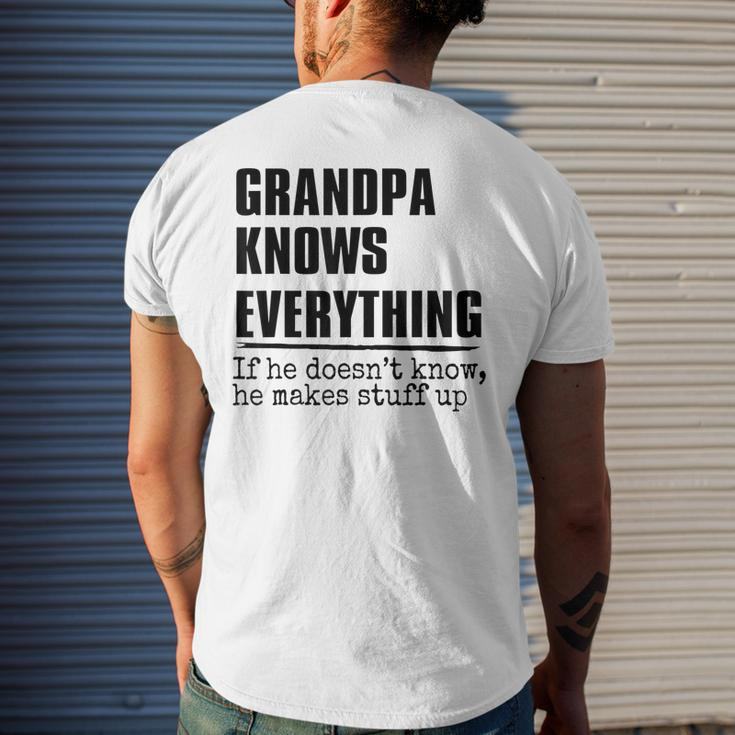 Grandpa Knows Everything Best Grandpa Ever Fathers Day Gift For Mens Mens Back Print T-shirt Gifts for Him