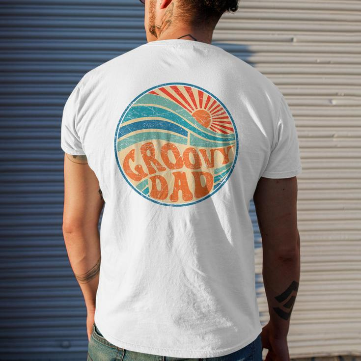 Mens Groovy Dad 70S Aesthetic Nostalgia 1970S Hippie Dad Retro Men's T-shirt Back Print Gifts for Him