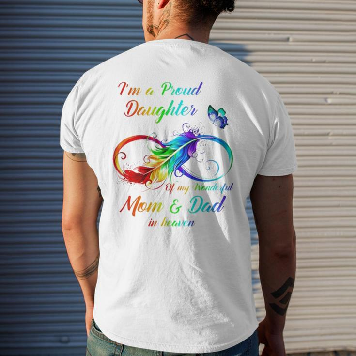 I’M A Proud Daughter Of My Wonderful Mom And Dad In Heaven Men's Back Print T-shirt Gifts for Him
