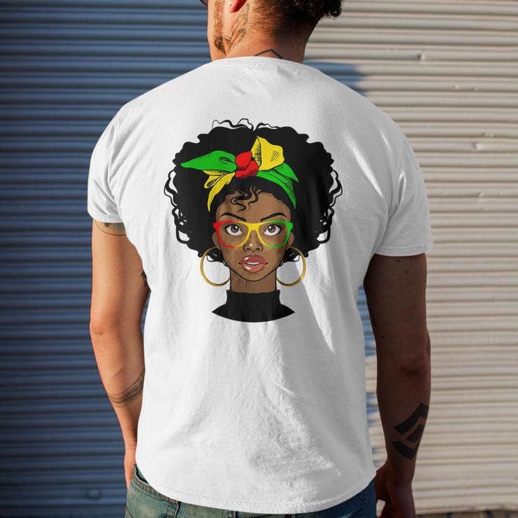 Junenth Afro Woman Black Queen African American Melanin Men's Back ...