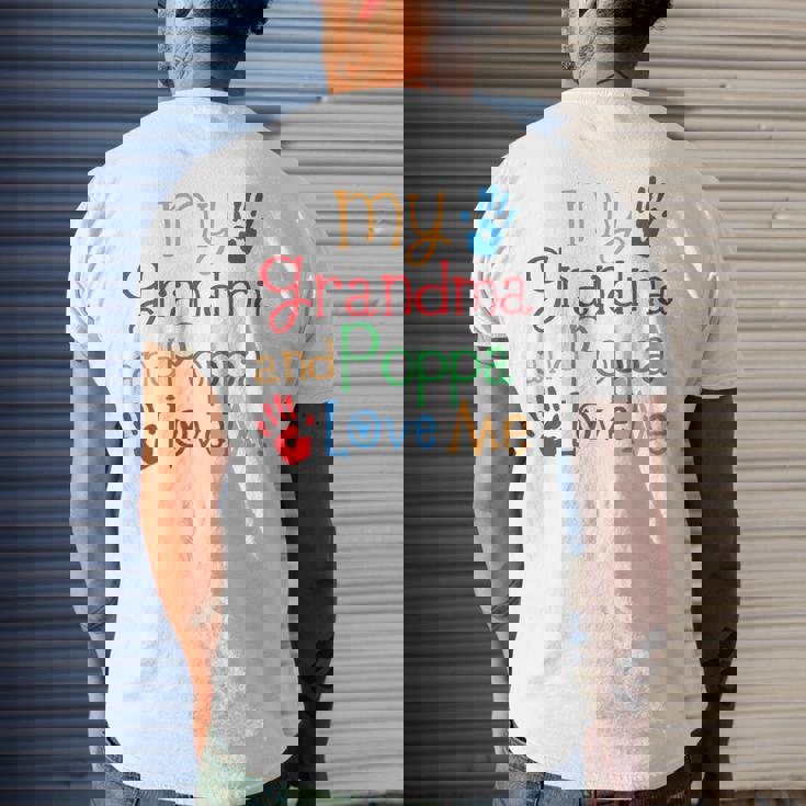 Kids My Grandma And Poppa Love Me Mens Back Print T-shirt Gifts for Him