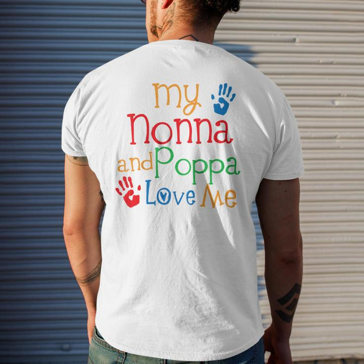 Kids Nonna And Poppa Love Me Mens Back Print T-shirt Gifts for Him