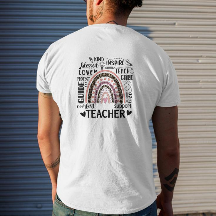 I Love Teacher Men's T-shirt Back Print Gifts for Him