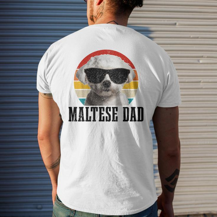 Mens Maltese Dad Retro Vintage Dog Maltese Dad Men's T-shirt Back Print Gifts for Him