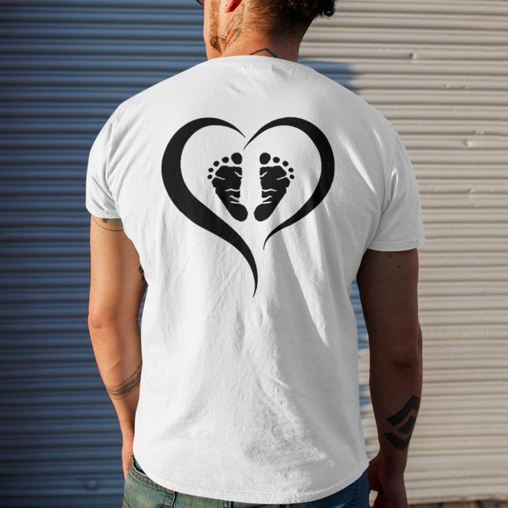 Matching Baby Feet Heart Gift Cute New Mom And Dad Mens Back Print T-shirt Gifts for Him