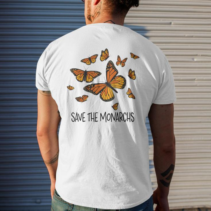 Monarch Butterflies Save The Monarchs Mens Back Print T-shirt Gifts for Him