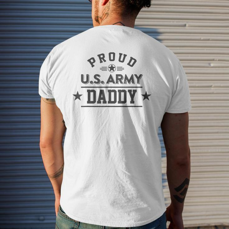 Proud Us Army Daddy Dark Military Family Mens Back Print T-shirt Gifts for Him