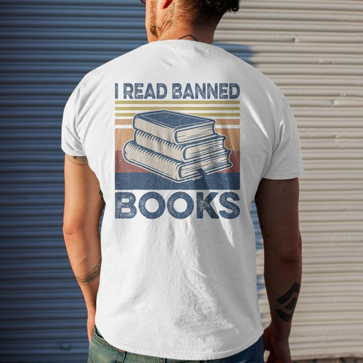 I Read Banned Books Week Librarian Freedom Reader Nerd Men Men's Back Print T-shirt Gifts for Him