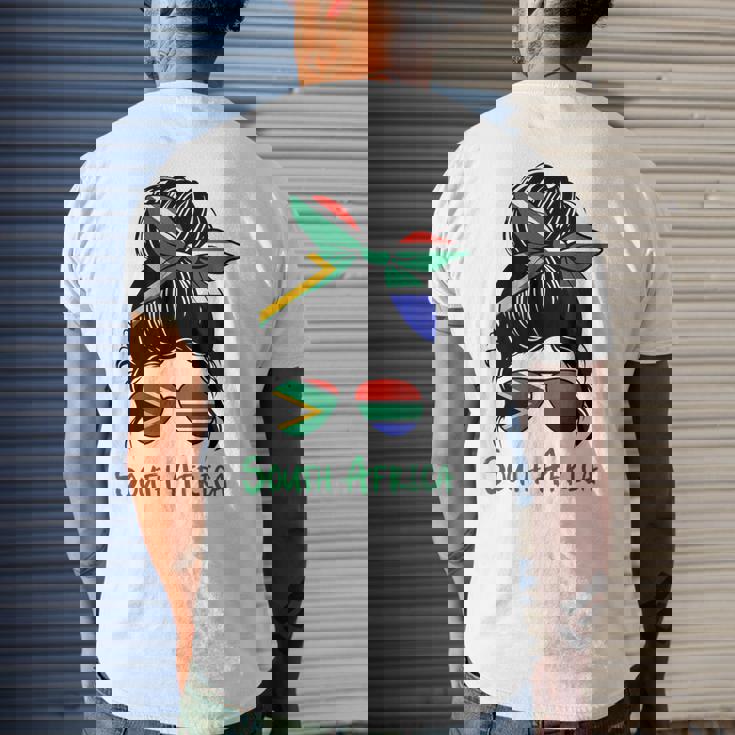 South Africa Girl South African Girl South Africa Woman Flag Men's Back Print T-shirt Gifts for Him