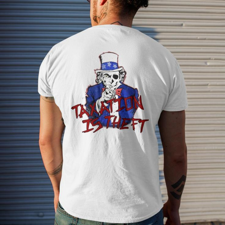 Taxation Is Theft Men's Back Print T-shirt Gifts for Him