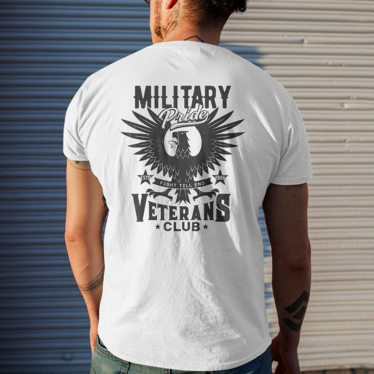 Veterans Military Pride Veterans Club Mens Back Print T-shirt Gifts for Him