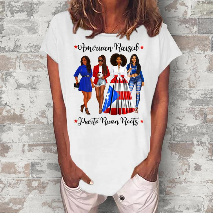 Afro Latina American Raised Puerto Rican Roots Rico Womens Women's Loosen T-Shirt